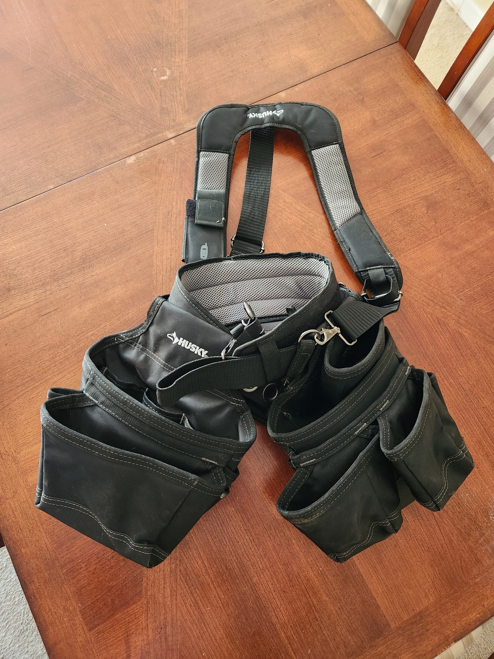 Husky Black Professional Tool Belt with Shoulder Strap